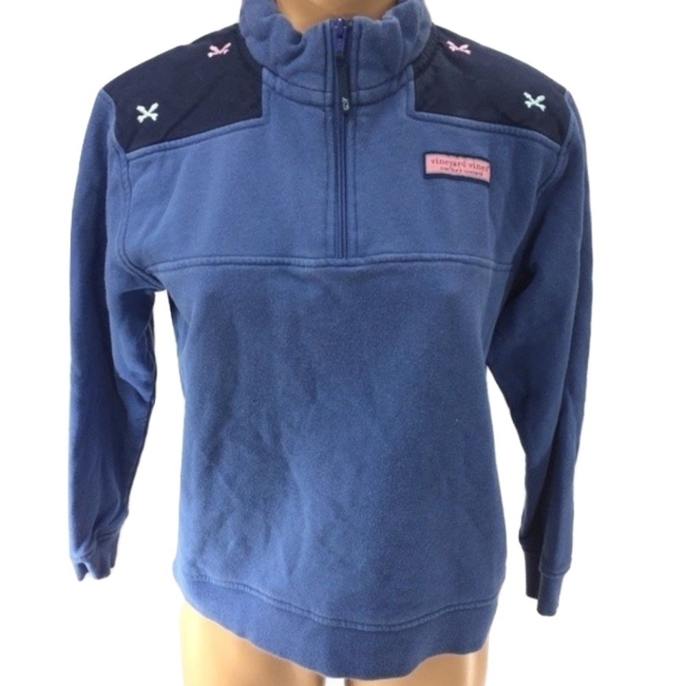 Vineyard Vines Solid Blue Pullover Sweatshirt S - image 1